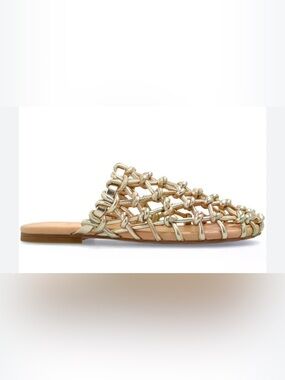 Odissi Nour Soft Braided Sandals in Gold Size 39